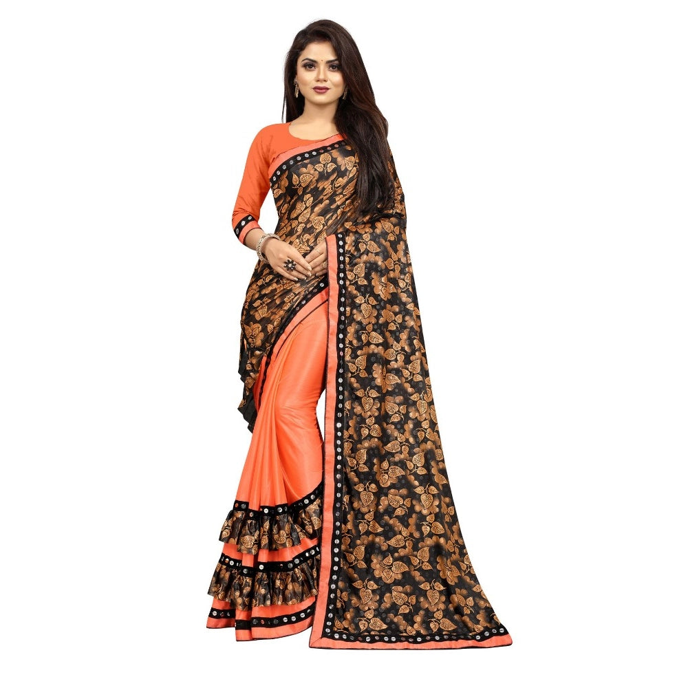 Lycra Blend Saree with Blouse