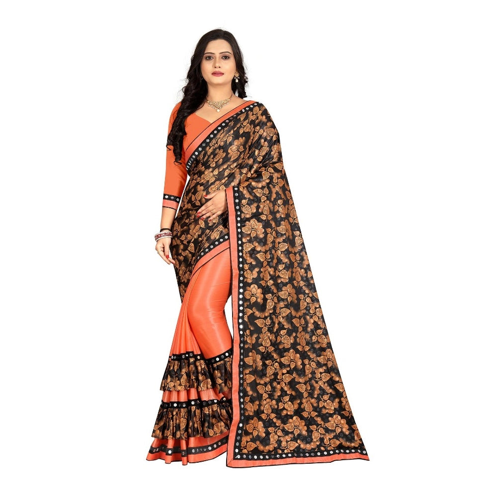 Lycra Blend Saree with Blouse