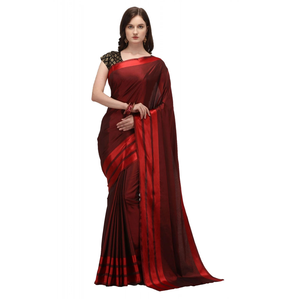 Satin Silk Saree with Blouse