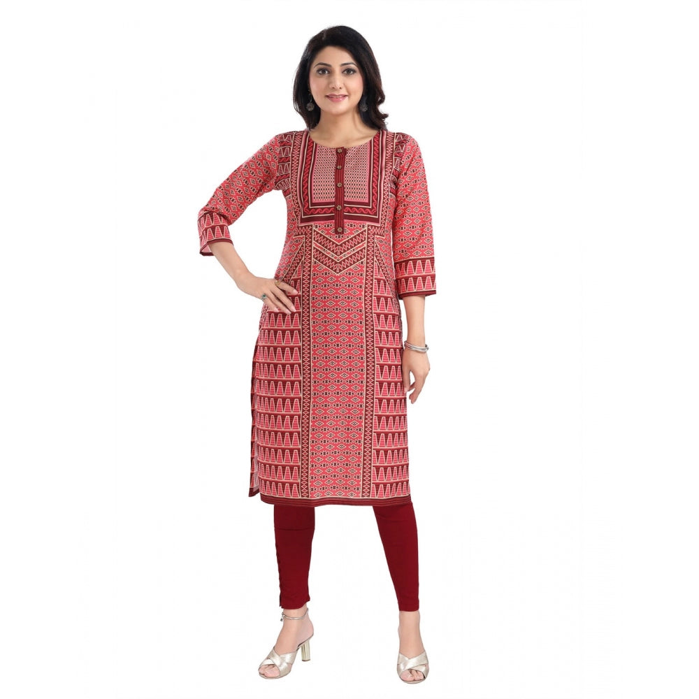 3/4th Sleeve Cotton Blend Tunic Long Kurti