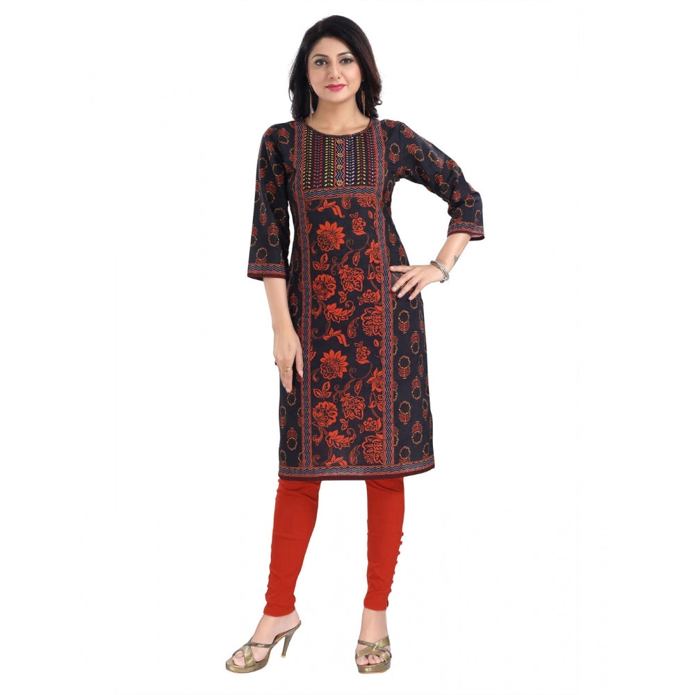 3/4th Sleeve Cotton Blend Tunic Long Kurti