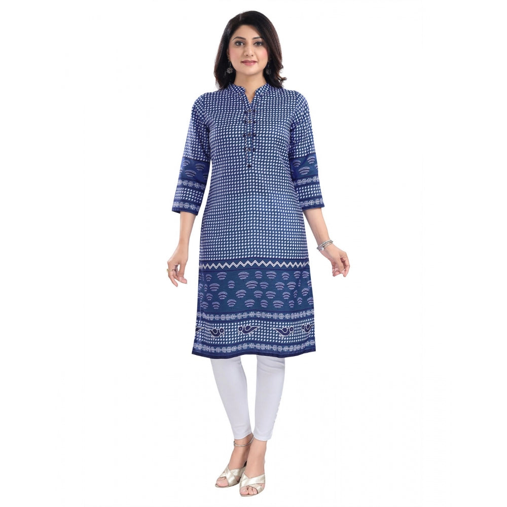 3/4th Sleeve Cotton Blend Tunic Long Kurti