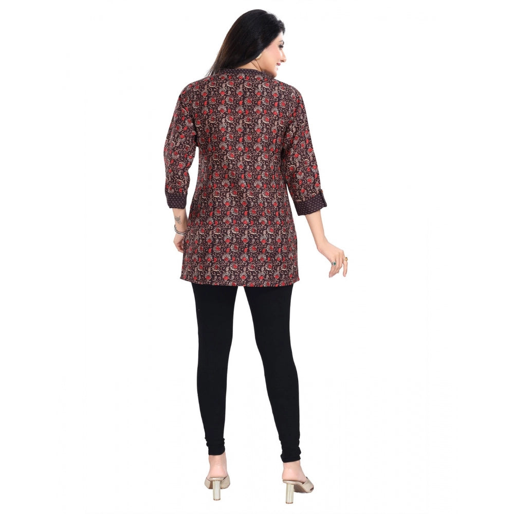 3/4th Sleeve Viscose Blend Tunic Short Top