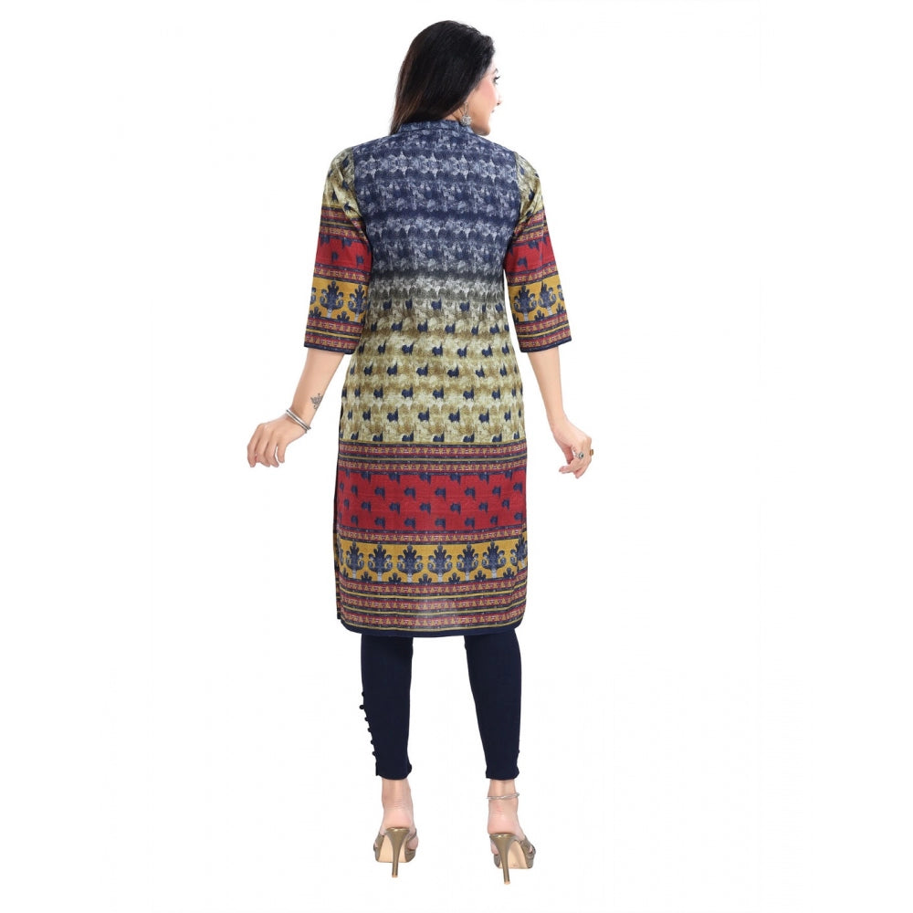 3/4th Sleeve Cotton Blend Tunic Long Kurti