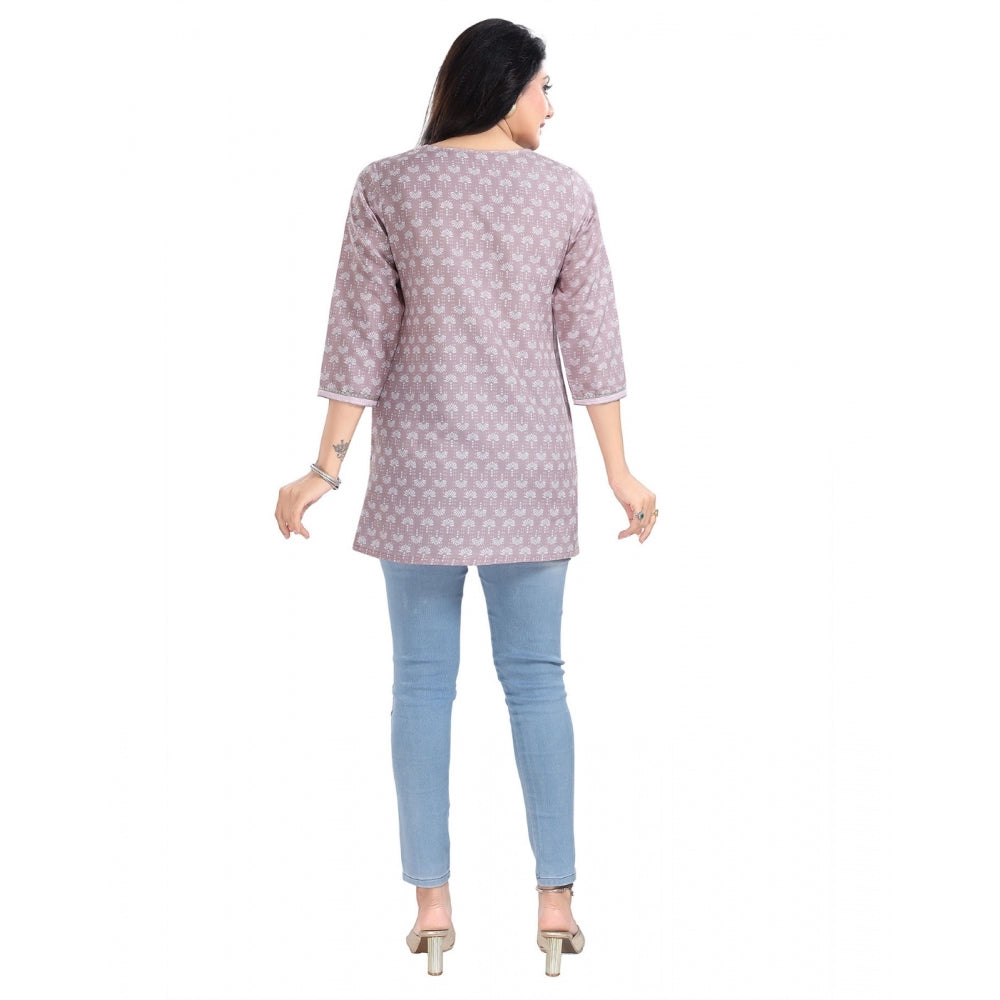 3/4th Sleeve Viscose Blend Tunic Short Top