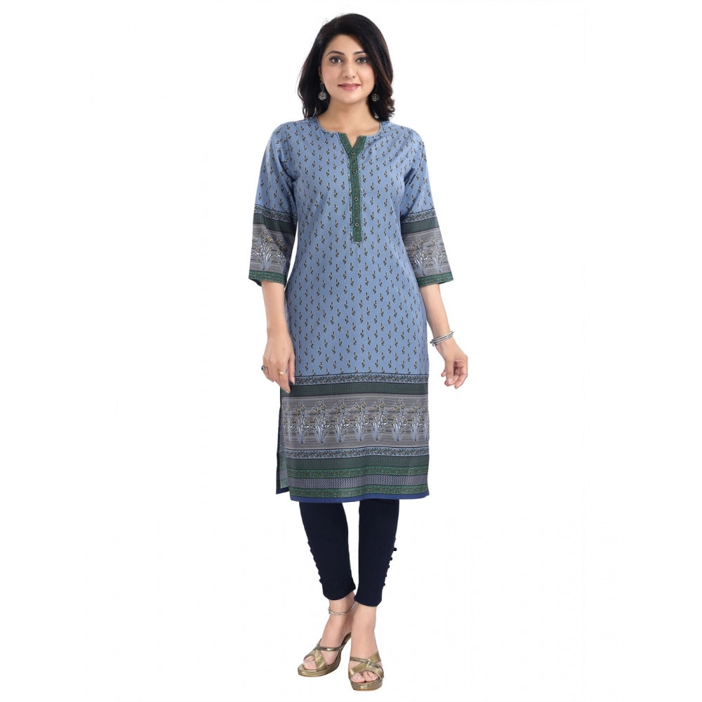 3/4th Sleeve Cotton Blend Tunic Long Kurti