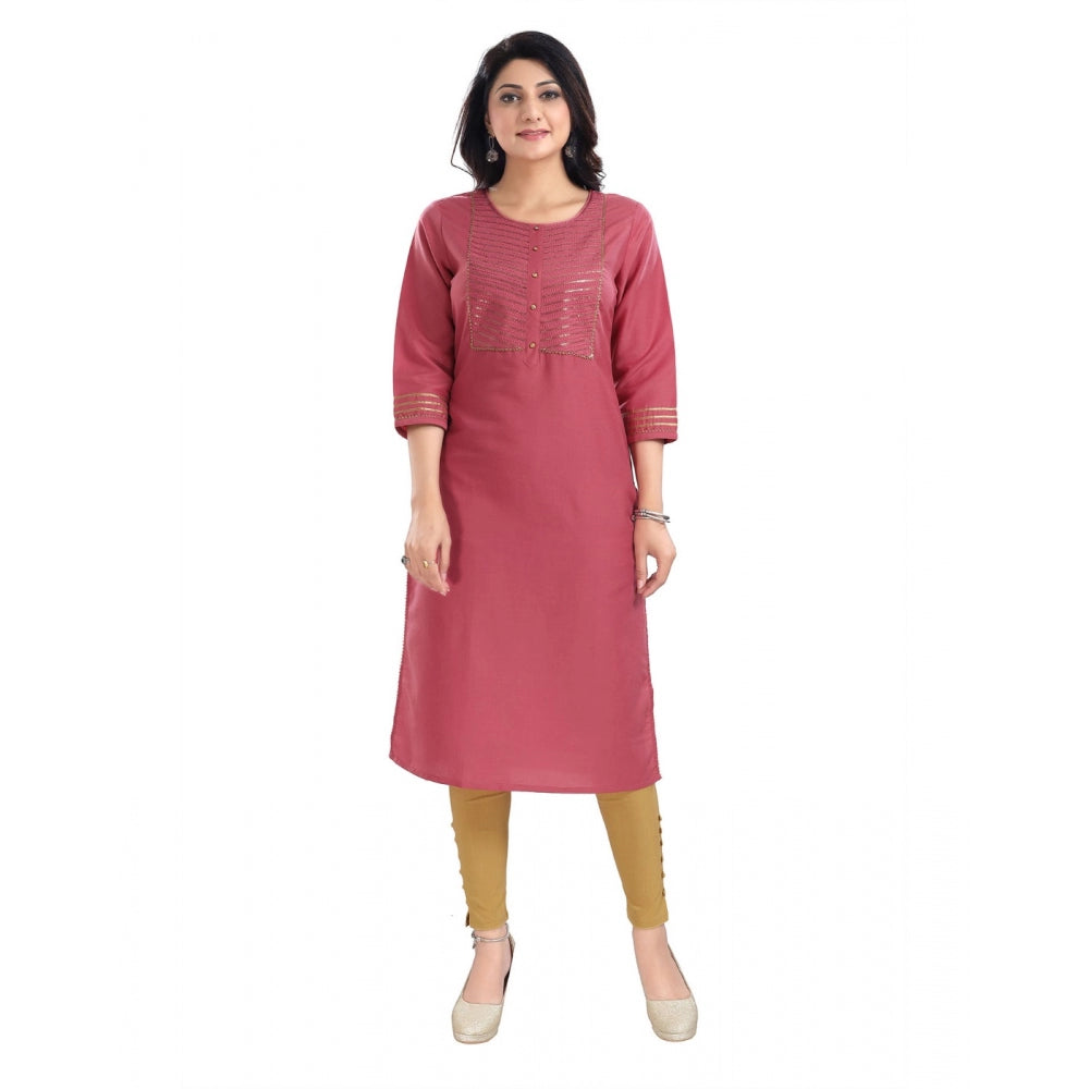 3/4th Sleeve Silk Blend Tunic Long Kurti