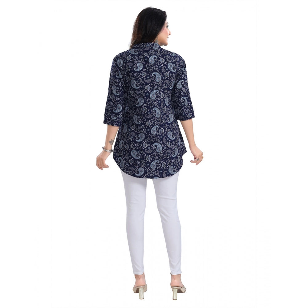 3/4th Sleeve Polyester Tunic Short Top