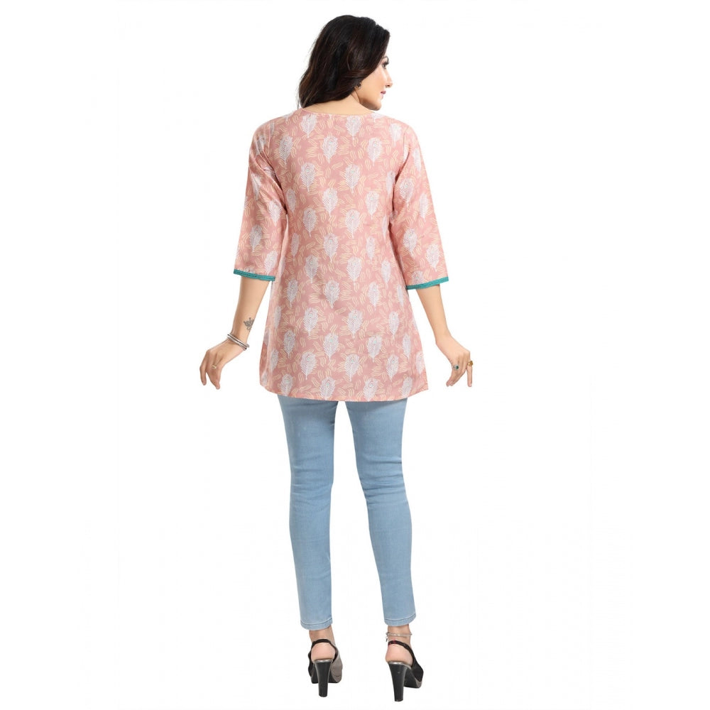 3/4th Sleeve Viscose Blend Tunic Short Top