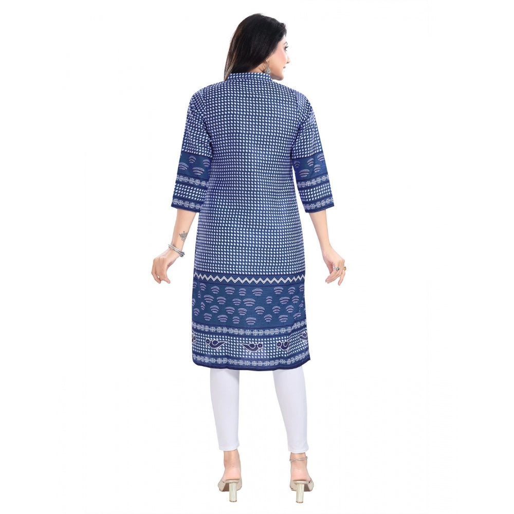 3/4th Sleeve Cotton Blend Tunic Long Kurti