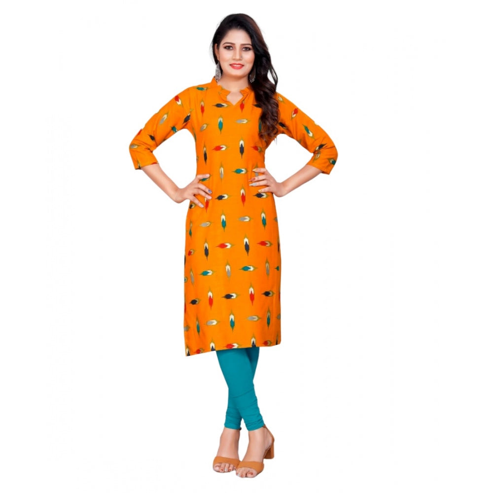 Rayon Foil Printed Straight Kurti