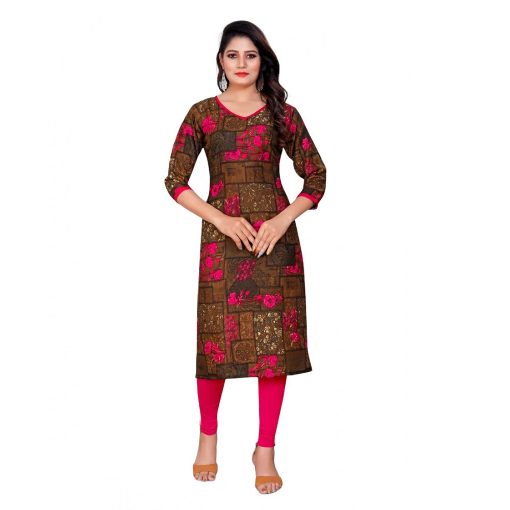 Rayon Foil Printed Straight Kurti