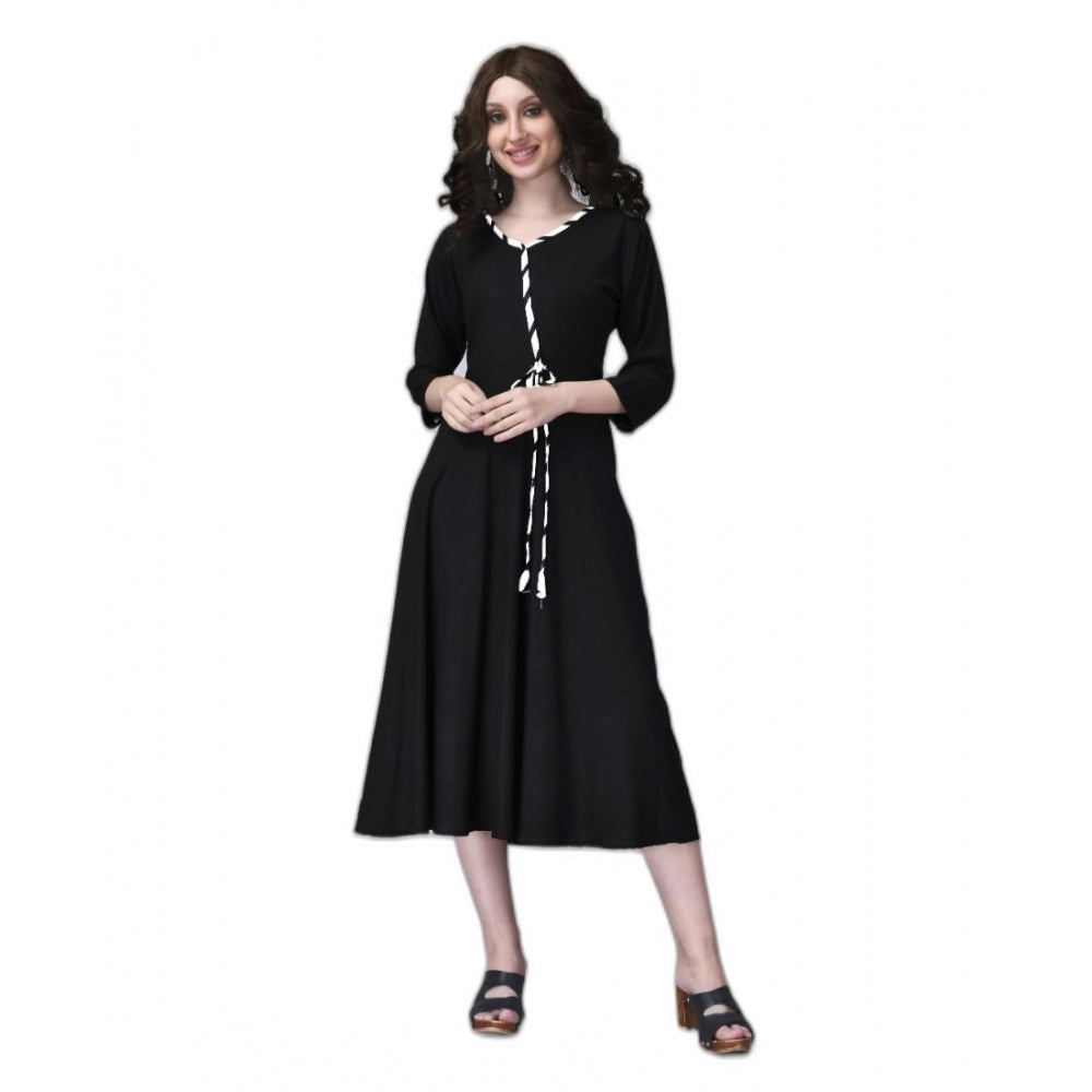 Rayon Lace Straight Kurti