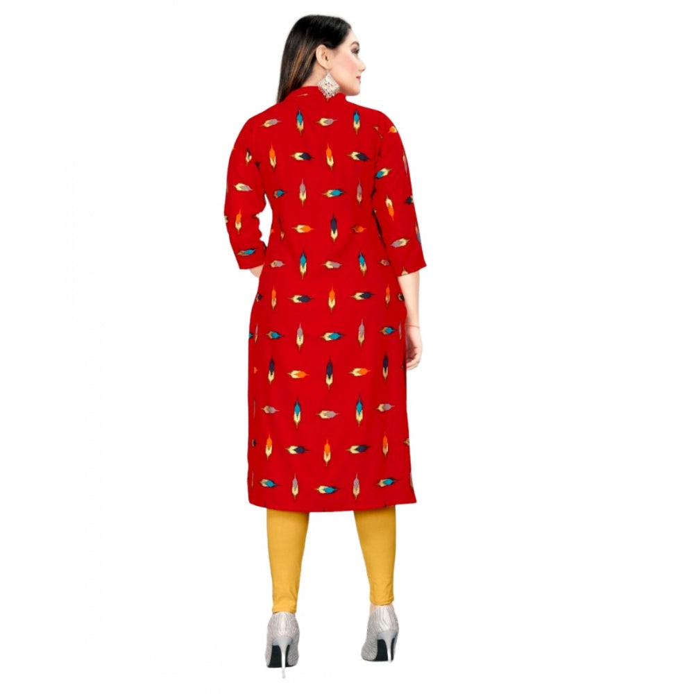 Rayon Foil Printed Straight Kurti