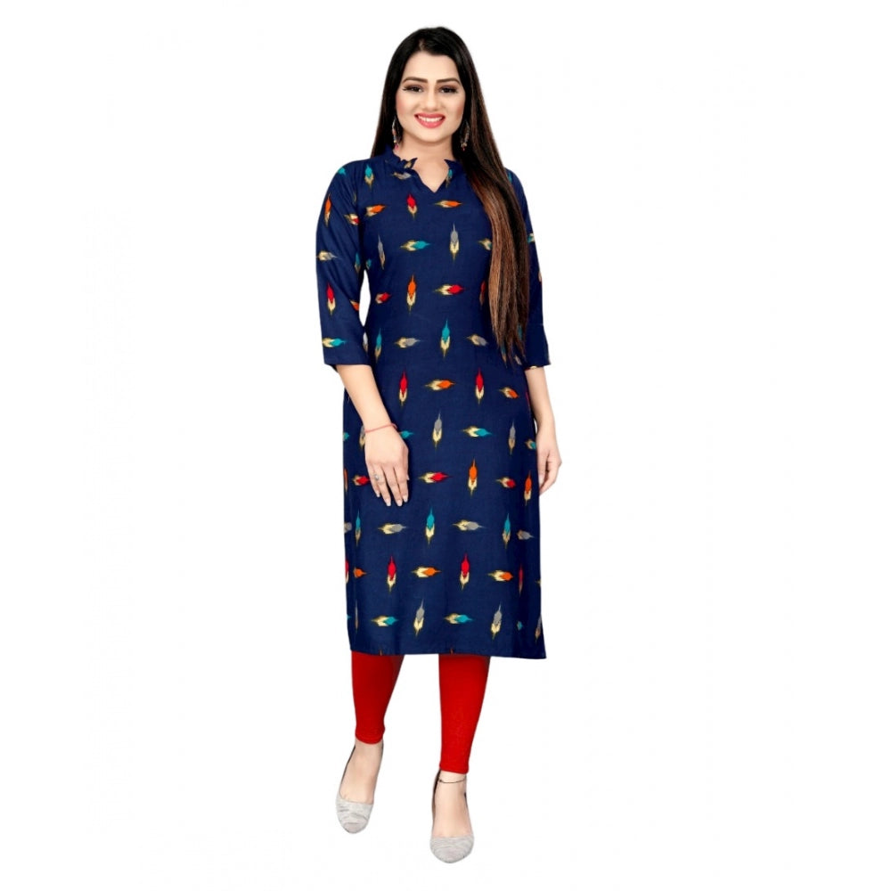 Rayon Foil Printed Straight Kurti