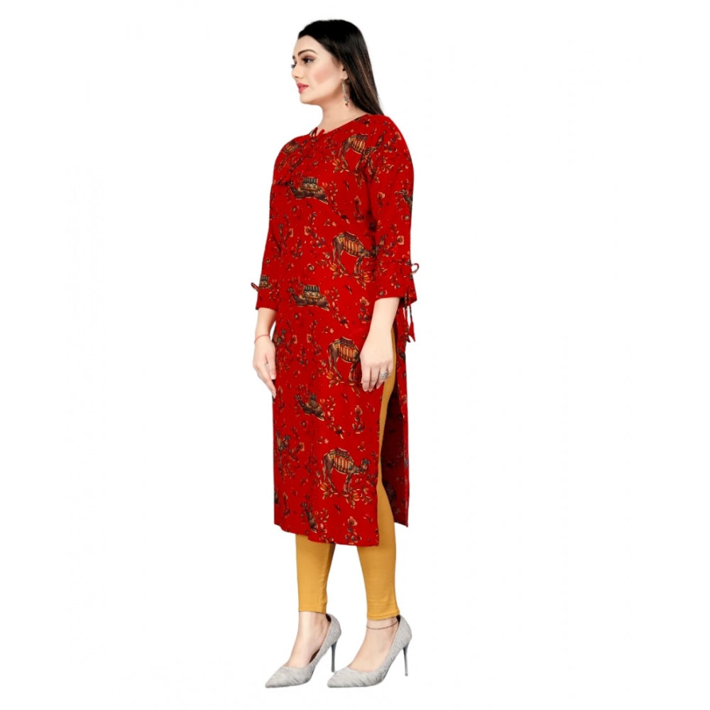 Rayon Foil Printed Straight Kurti