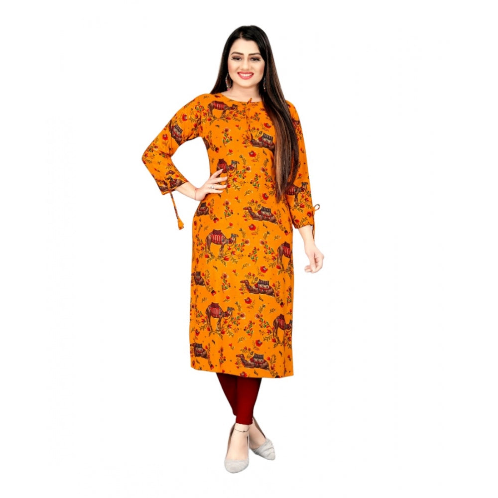 Rayon Foil Printed Straight Kurti