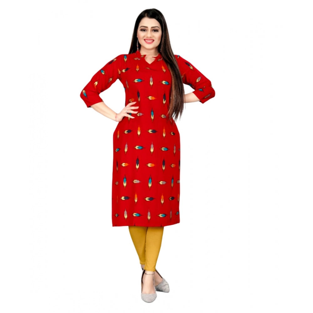 Rayon Foil Printed Straight Kurti