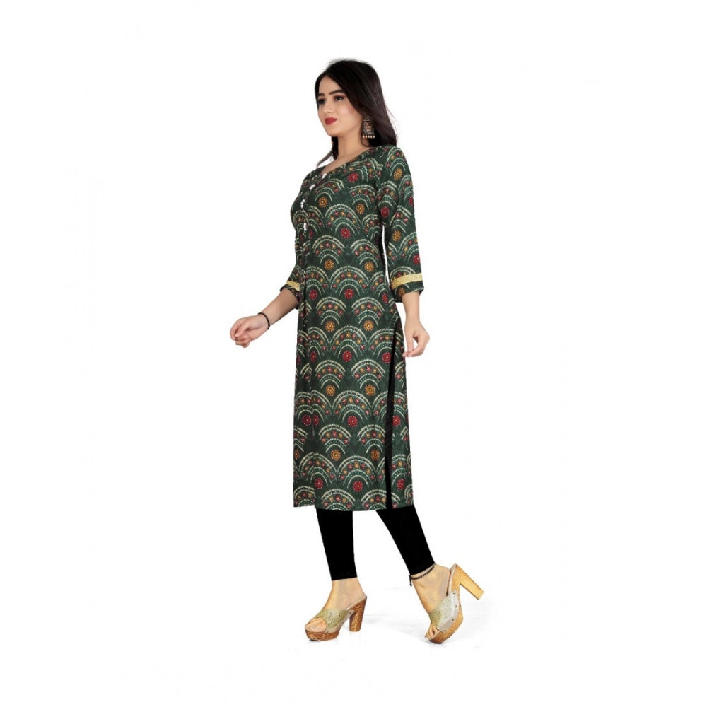 Rayon Foil Printed Straight Kurti