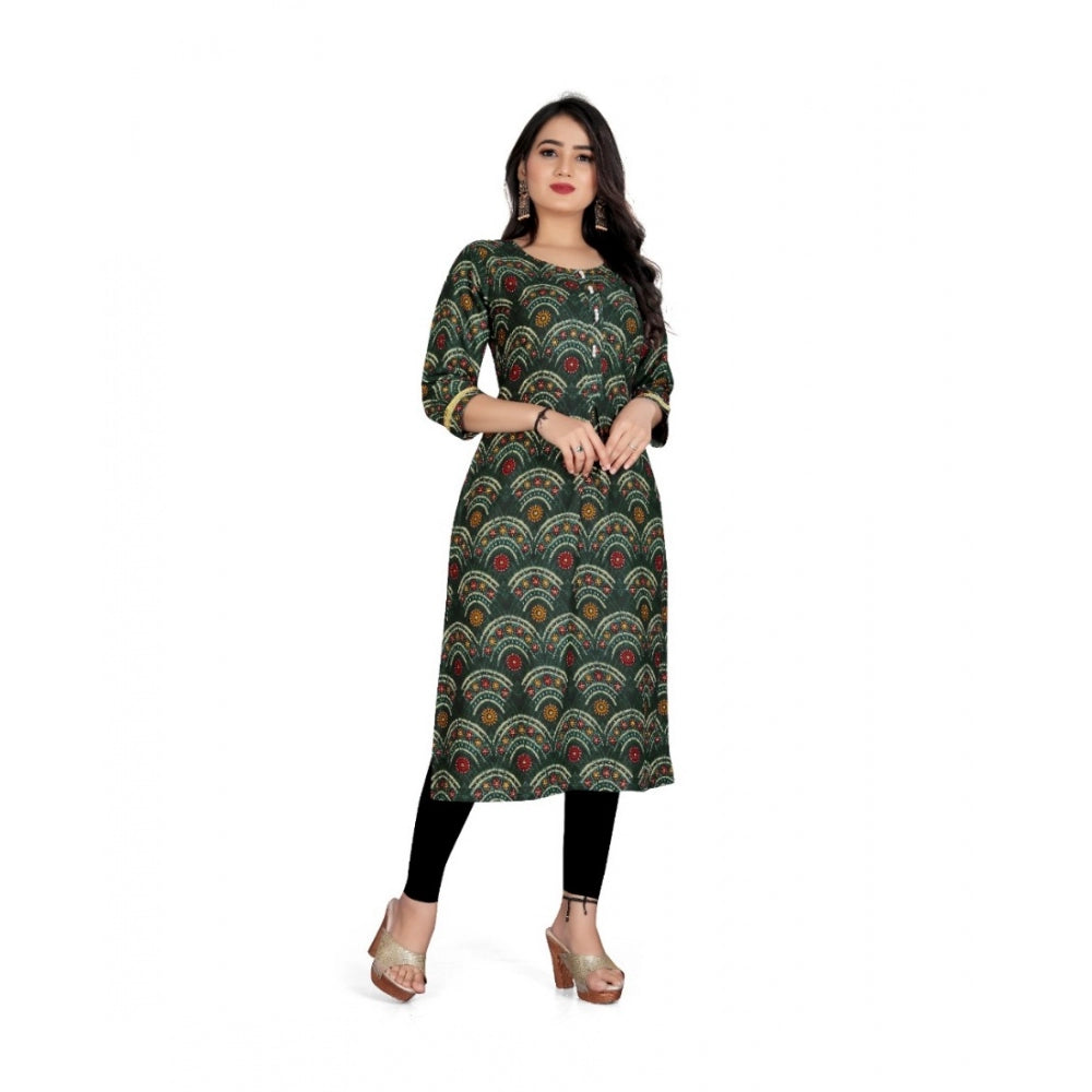 Rayon Foil Printed Straight Kurti