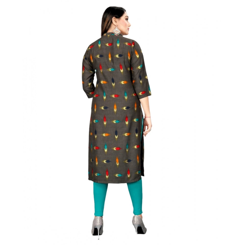 Rayon Foil Printed Straight Kurti