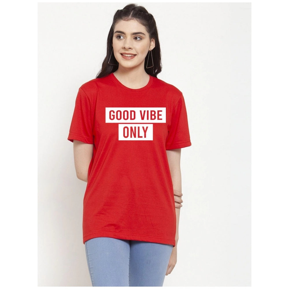 Cotton Blend Good Vibe Only Printed T-Shirt