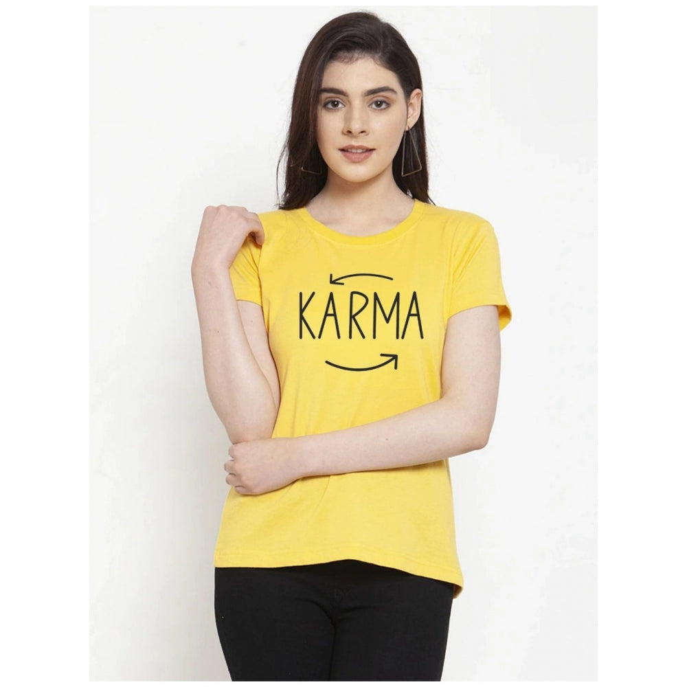 Cotton Blend Karma Printed T-Shirt