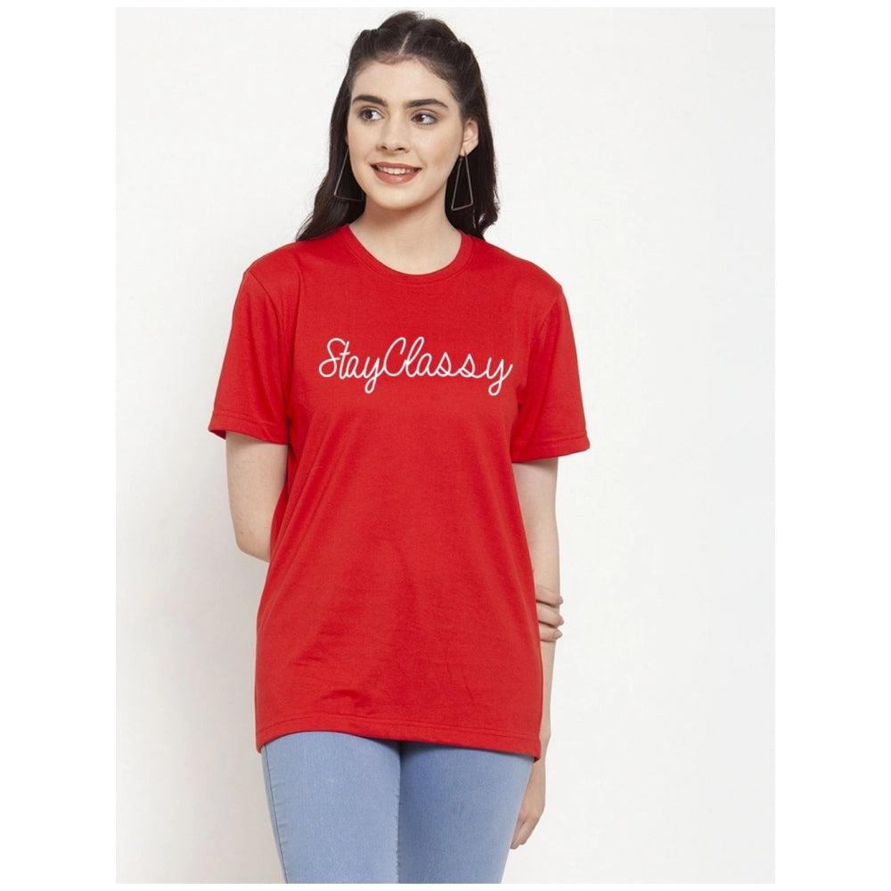 Cotton Blend Stay Classy Printed T-Shirt