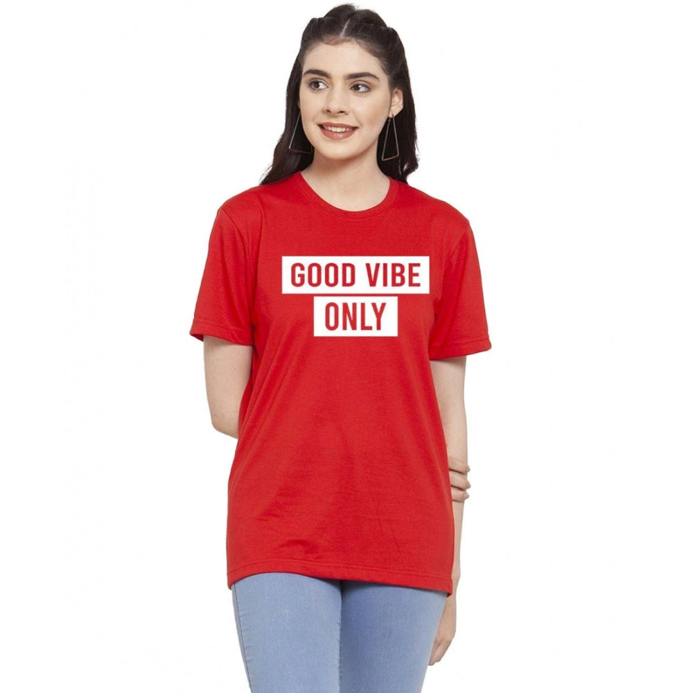 Cotton Blend Good Vibe Only Printed T-Shirt