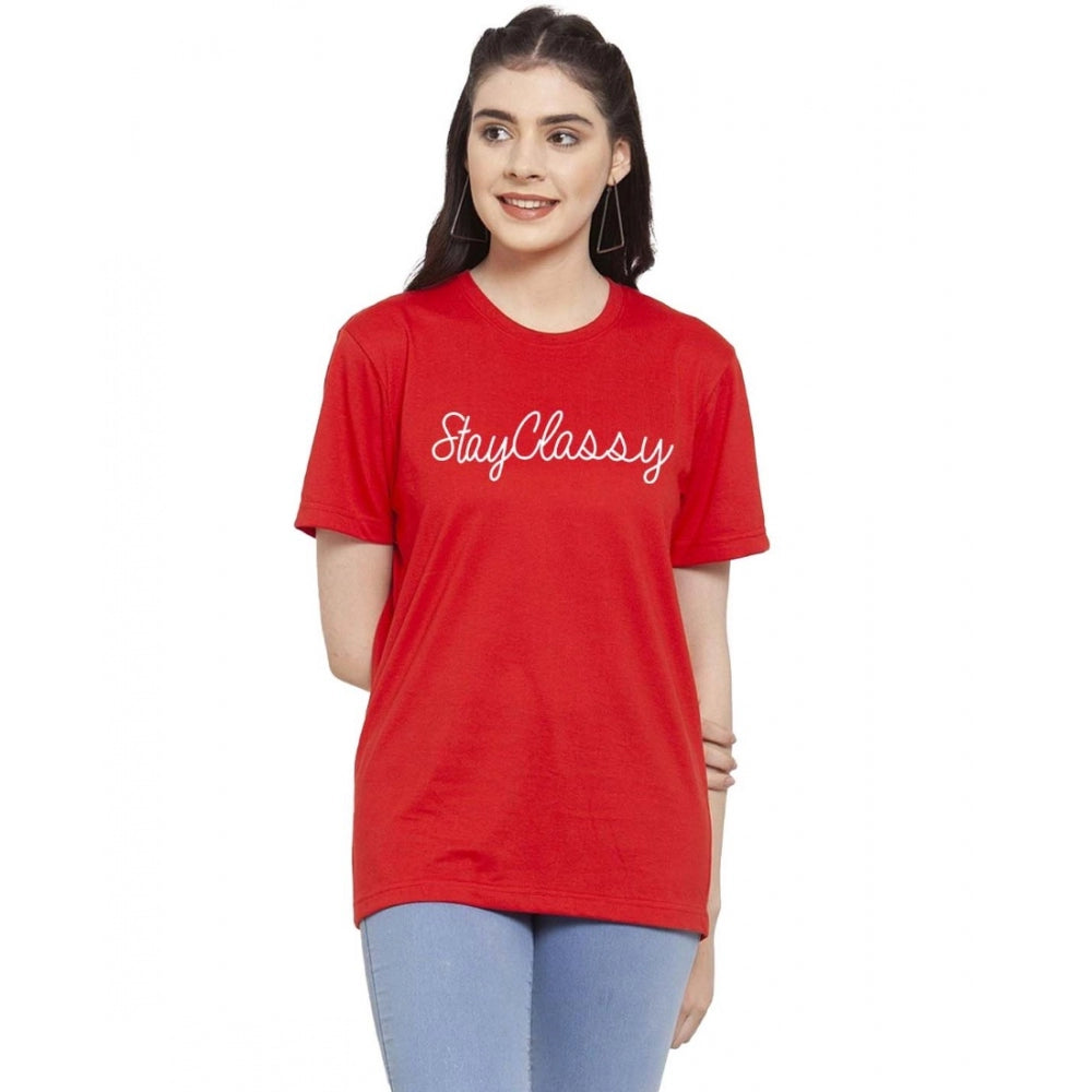 Cotton Blend Stay Classy Printed T-Shirt