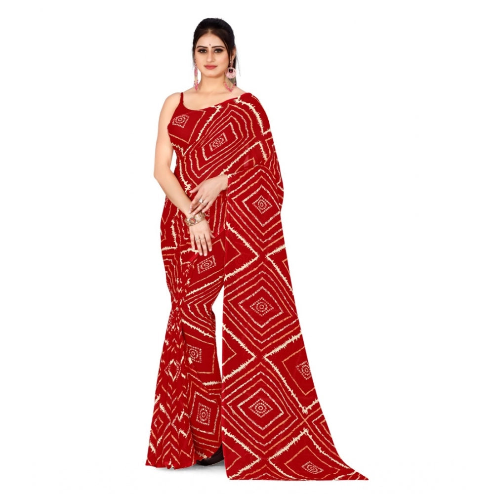 Poly Georgette Printed Saree Without Blouse