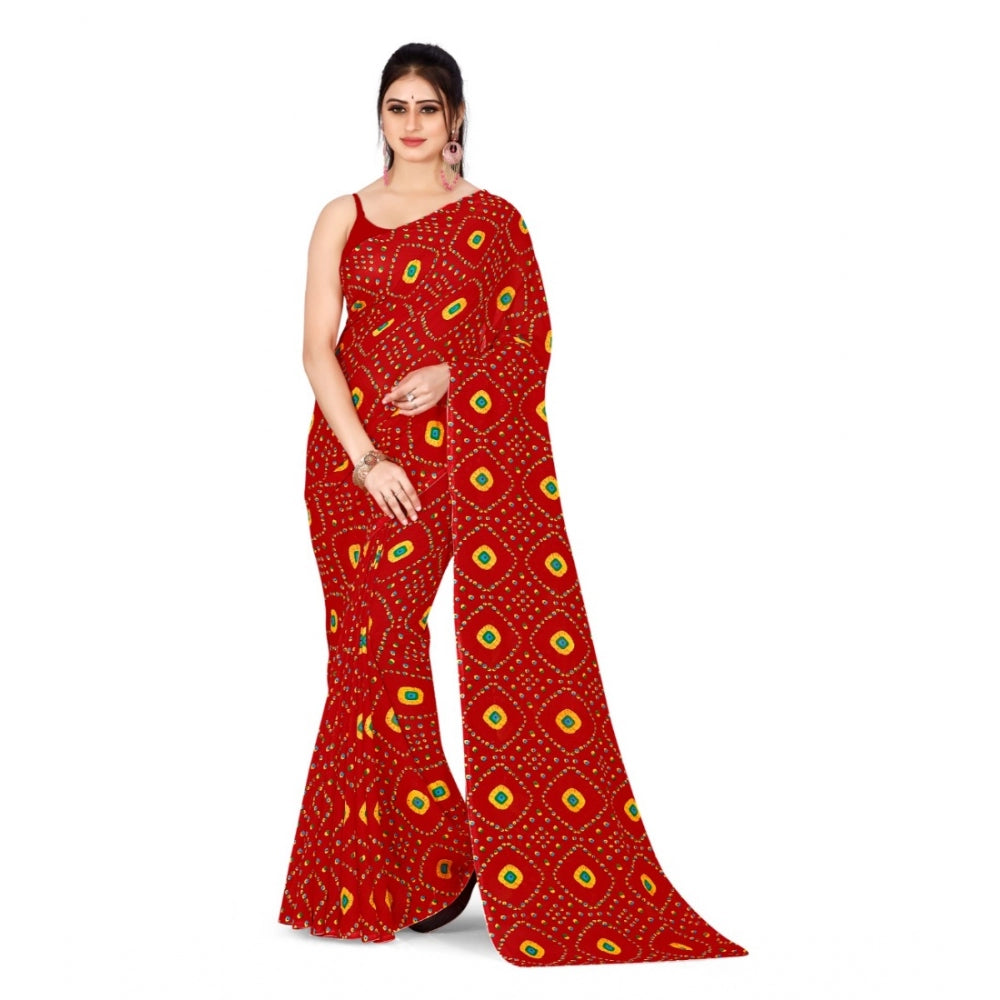 Poly Georgette Printed Saree Without Blouse