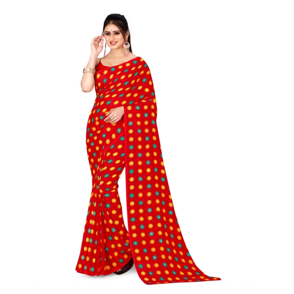 Poly Georgette Printed Saree Without Blouse