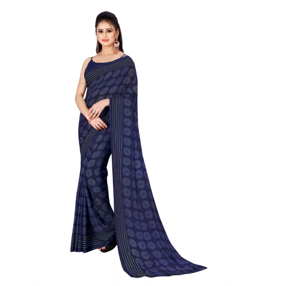 Poly Georgette Printed Saree Without Blouse