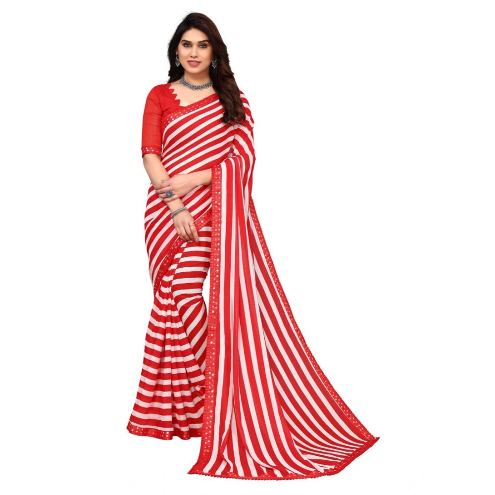 Embellished Dyed Printed Bollywood Georgette Saree With Blouse