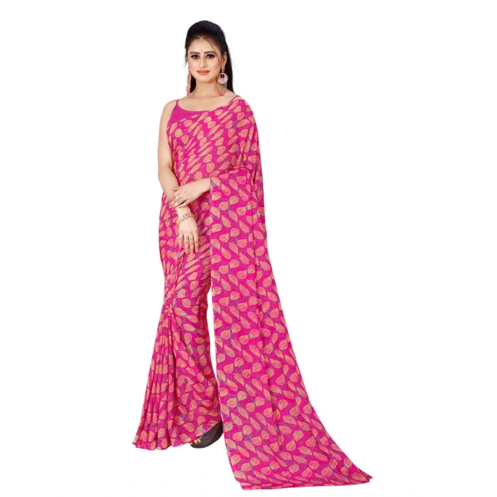 Poly Georgette Printed Saree Without Blouse