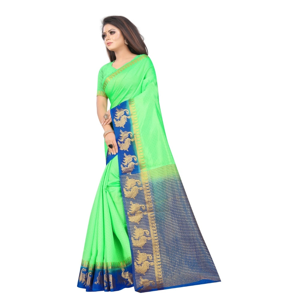 Kanjivaram Silk Saree With Unstitched Blouse Piece