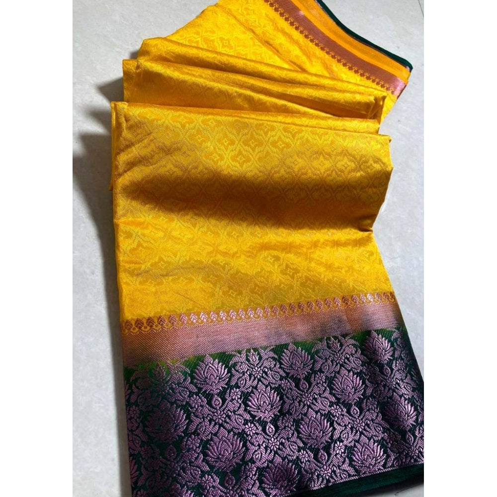 Kanjivaram Silk Saree With Unstitched Blouse Piece