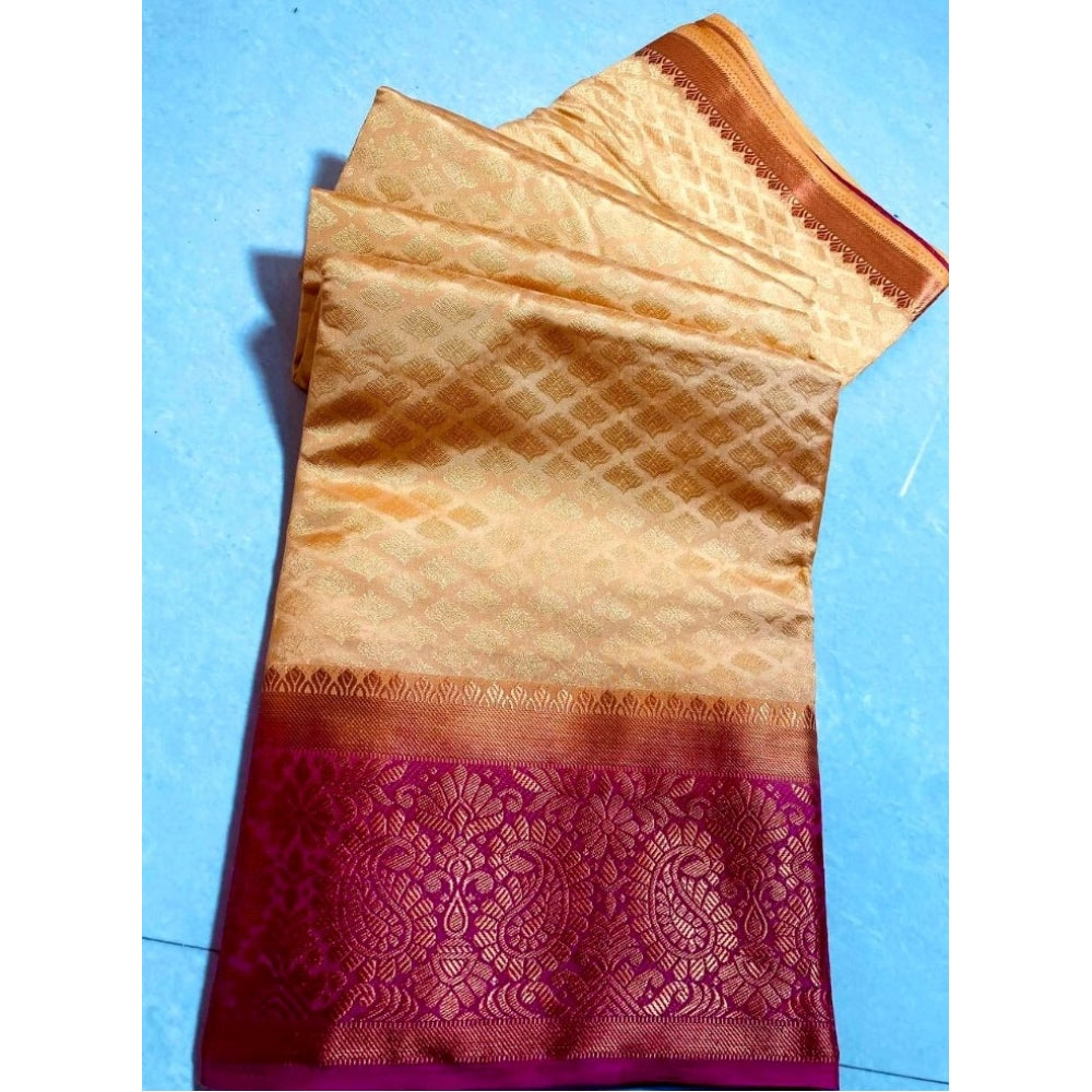 Kanjivaram Silk Saree With Unstitched Blouse Piece