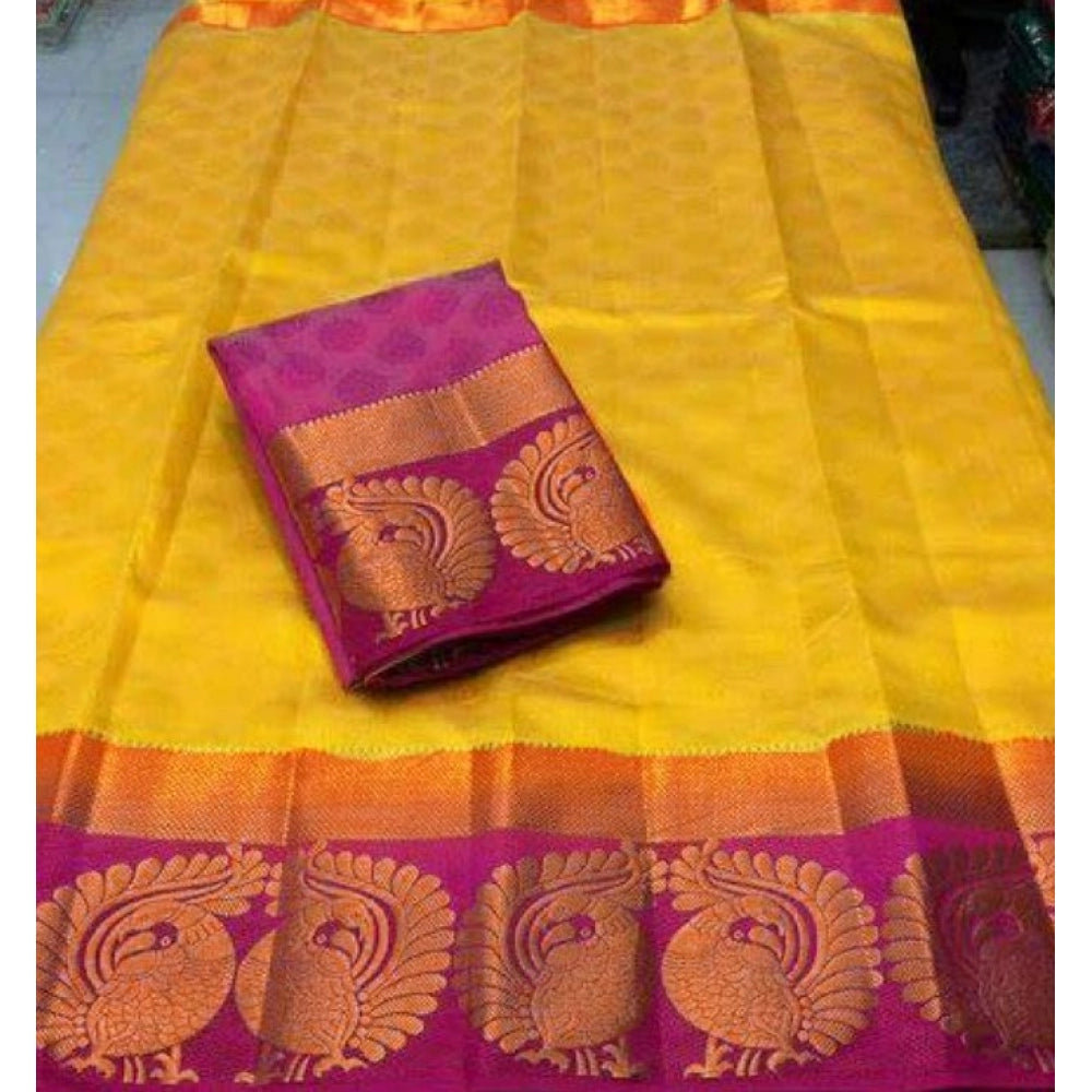 Kanjivaram Silk Saree With Unstitched Blouse Piece