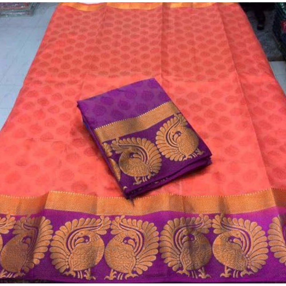 Kanjivaram Silk Saree With Unstitched Blouse Piece