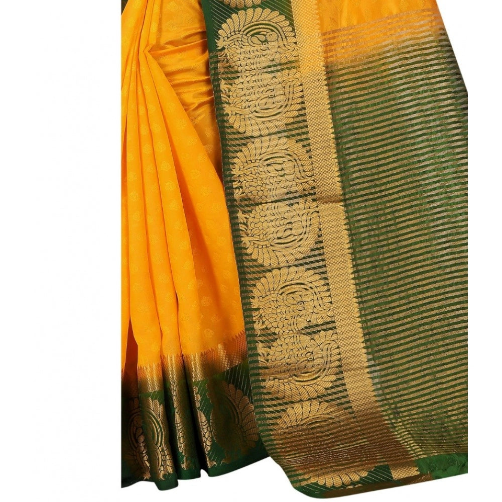 Kanjivaram Silk Saree With Unstitched Blouse Piece