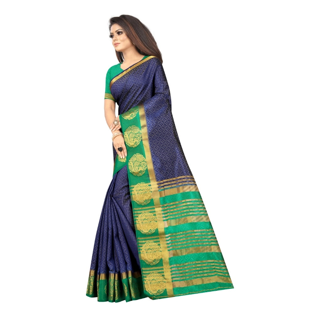 Kanjivaram Silk Saree With Unstitched Blouse Piece