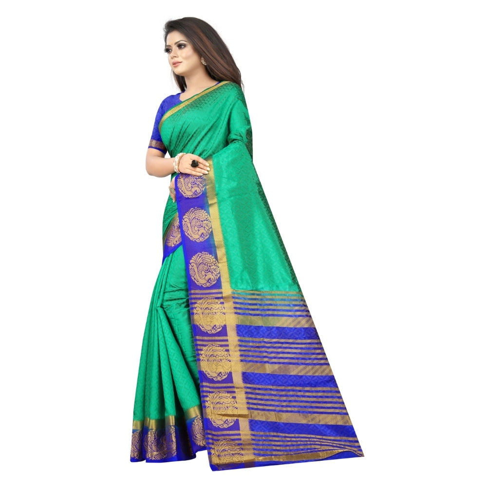 Kanjivaram Silk Saree With Unstitched Blouse Piece