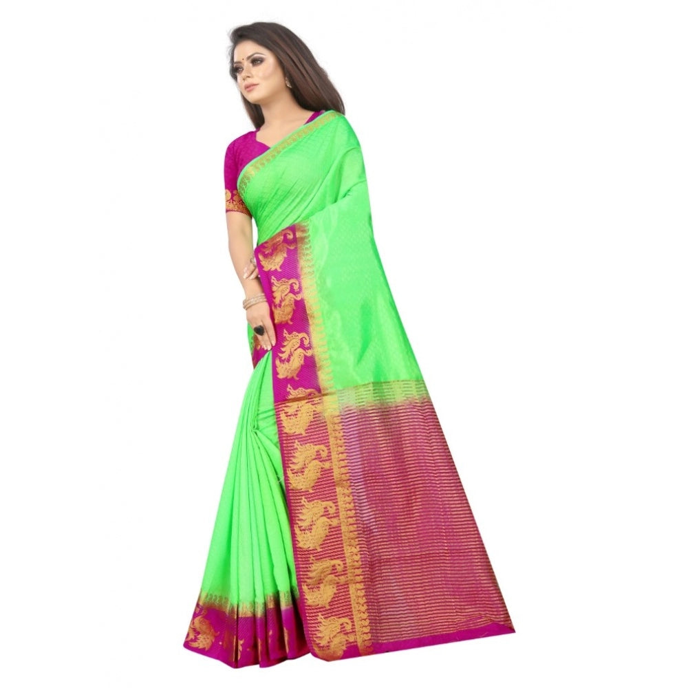 Kanjivaram Silk Saree With Unstitched Blouse Piece