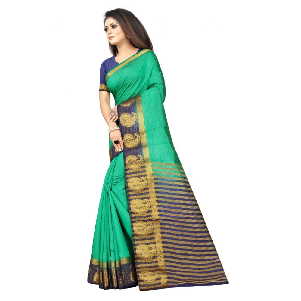 Kanjivaram Silk Saree With Unstitched Blouse Piece