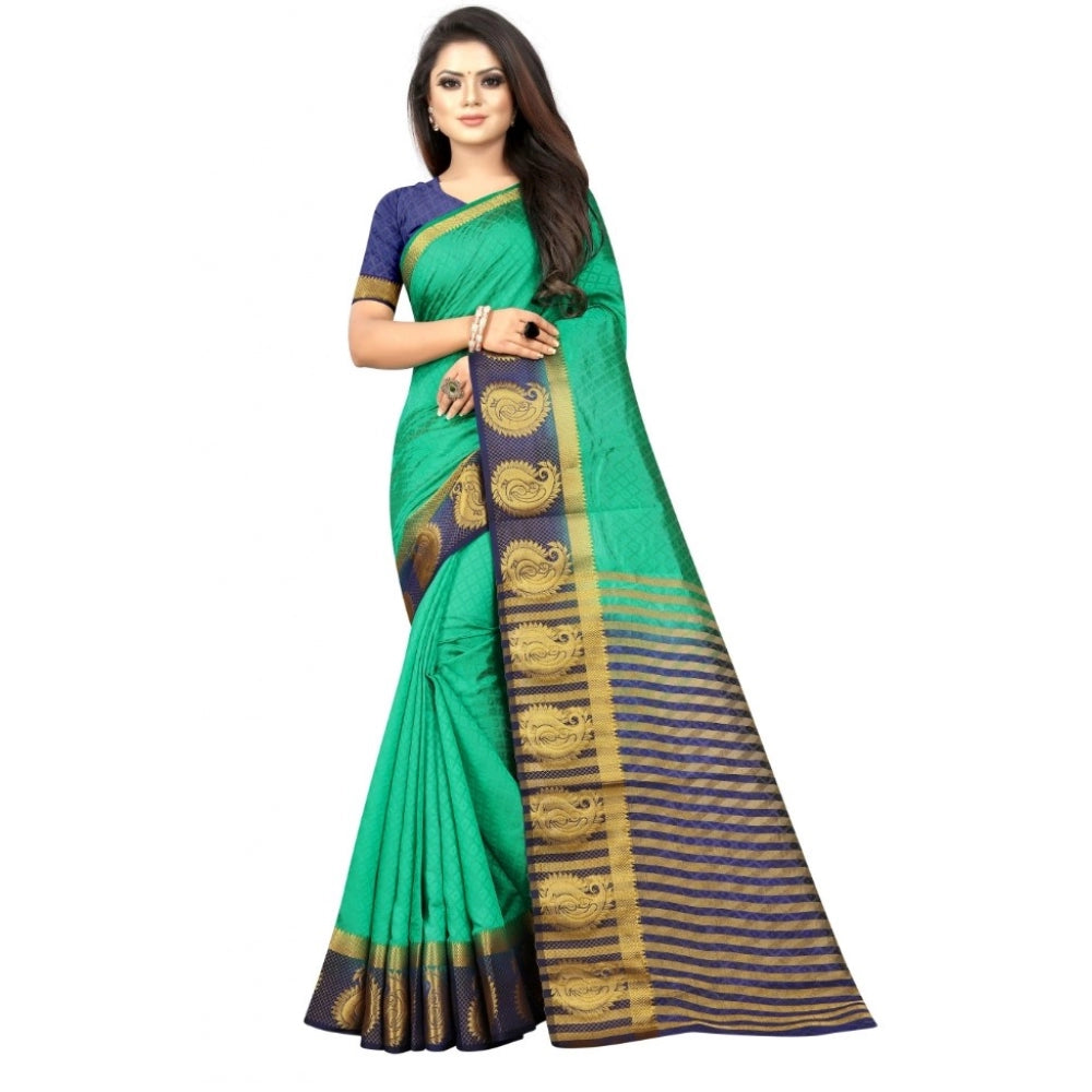 Kanjivaram Silk Saree With Unstitched Blouse Piece