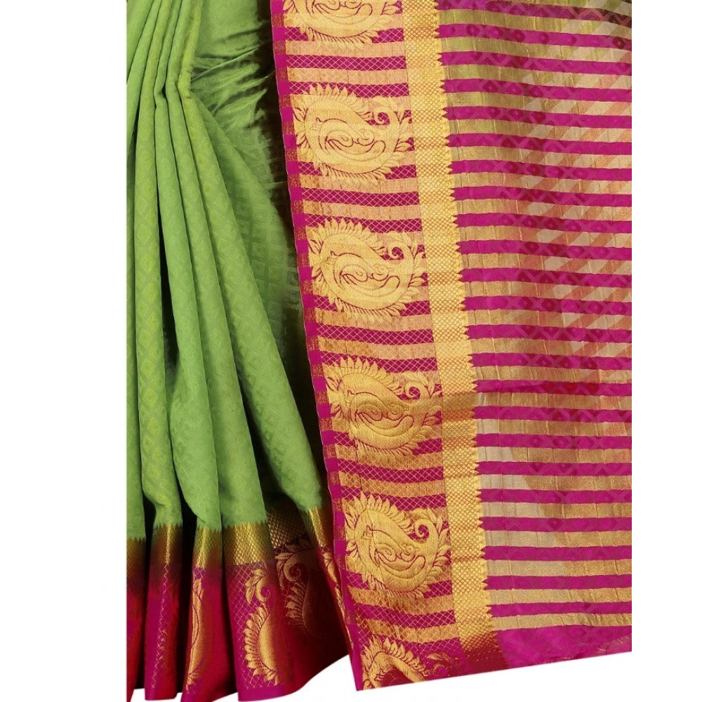 Kanjivaram Silk Saree With Unstitched Blouse Piece