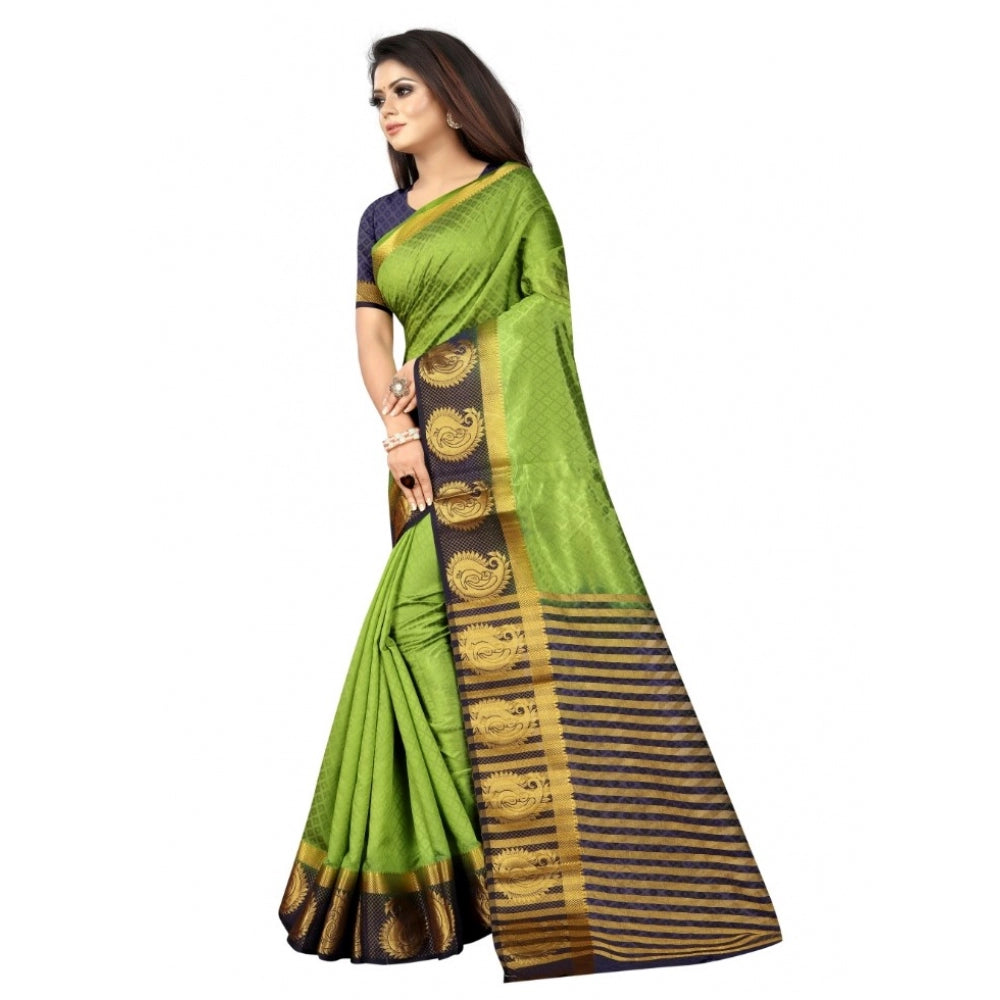 Kanjivaram Silk Saree With Unstitched Blouse Piece