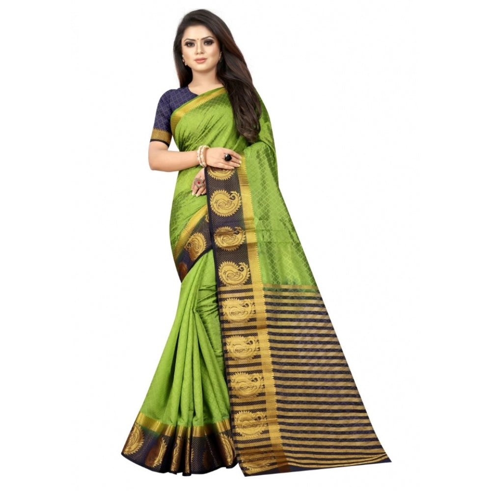 Kanjivaram Silk Saree With Unstitched Blouse Piece